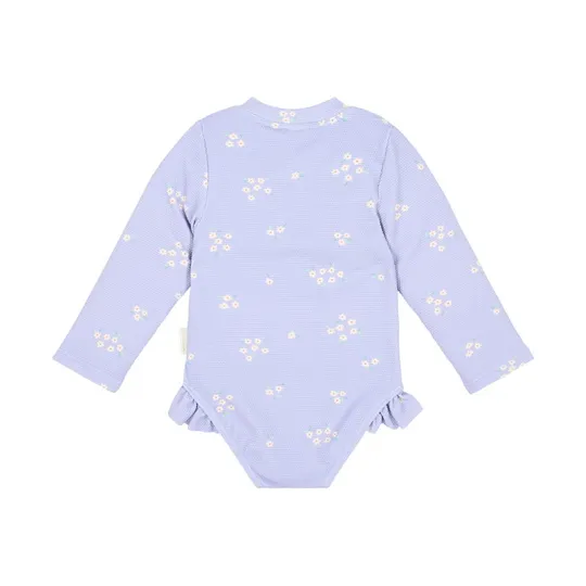 Little Dutch Langarm-Rüschenbadeanzug - Dreamy Lavender - Größe 98/104