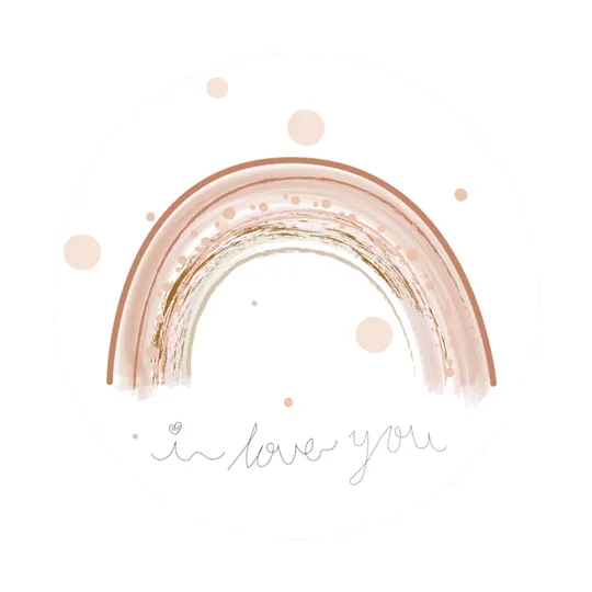 Regenboog - Muurcirkel regenboog - I love you