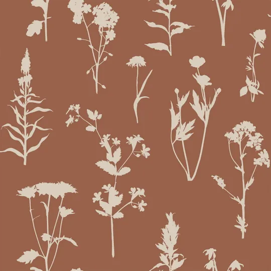 Estahome Wildblumen Tapete I - 0,53 x 10,05 m - Terrakotta