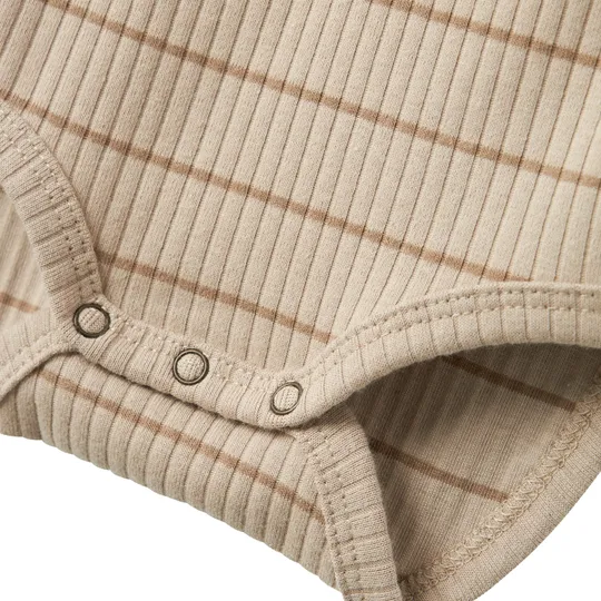 Lil' Atelier Gestreifter Babybody - Gr. 68 - Pure Cashmere