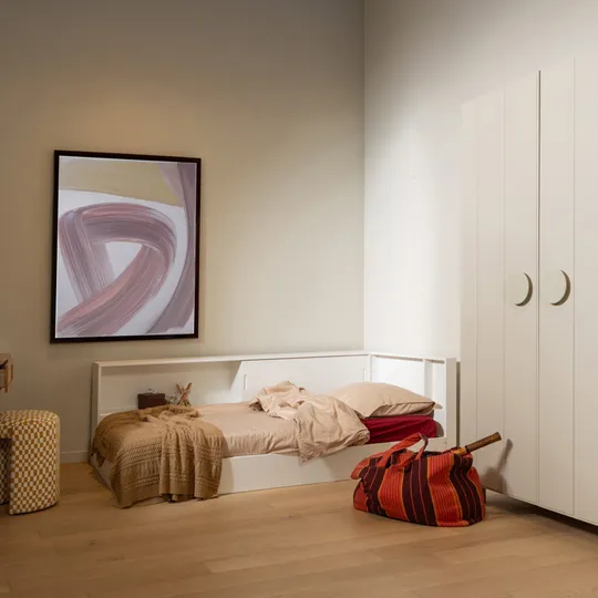 Woood Carter Eckbett - 90 x 200 cm - Weiß