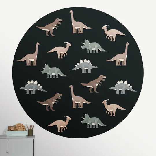 Studio Ditte Dinosaurier Kreis-Tapete - 142,5 cm