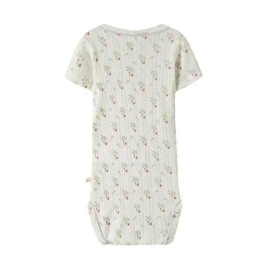 Lil’ Atelier Strawberry Babybody - Größe 62 - Coconut Milk