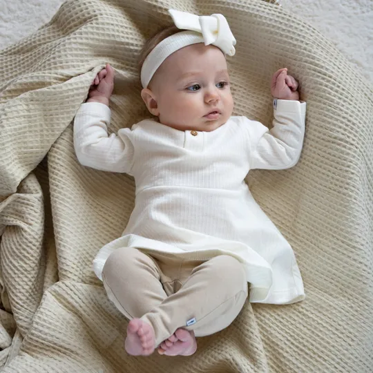 Klein Baby Kleid Ripp - Größe 56 - Natural White