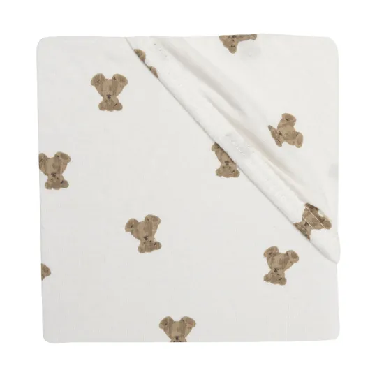 Jollein Spannbettlaken - 70/75x140/150 cm - Jersey - Mini Teddy Bear