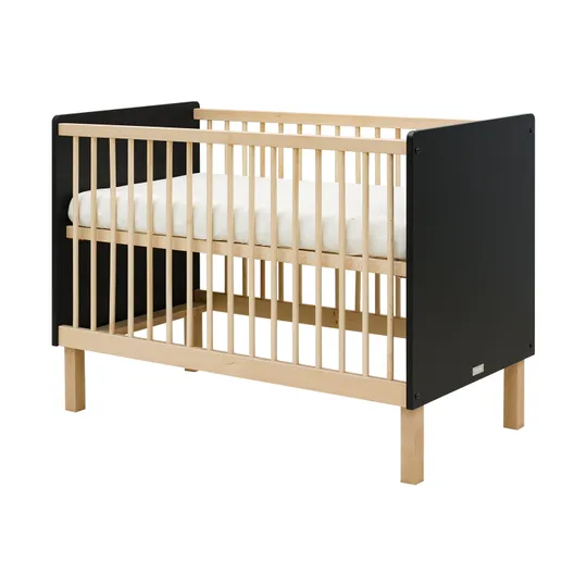 Bopita Floris Babybett Schwarz / Natur 60 x 120 cm