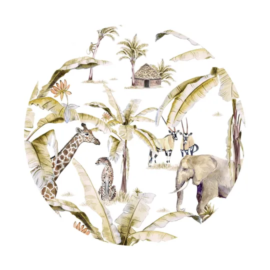 Creative Lab Amsterdam African Safari Sunset Tapete Rund 142,5 cm