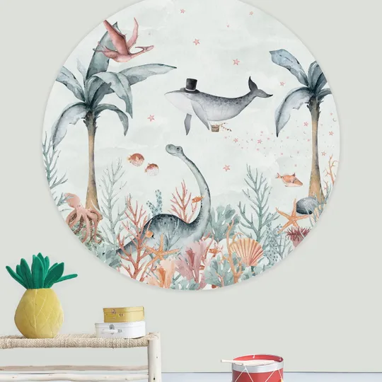 Creative Lab Amsterdam Flying Whale Tapete Rund 142,5 cm