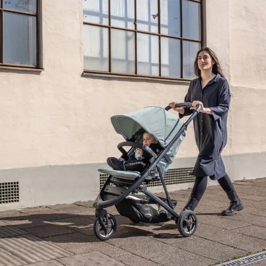 Thule Spring 2 Buggy 2-in-1 - Mid Blue On Black | Thule Liegewanne - Mid Blue | Liegewannenadapter