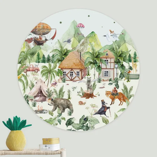 Creative Lab Amsterdam The Magical Village Tapete Rund 95 cm
