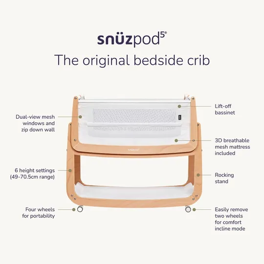 Snüz Beistellbett SnüzPod⁵ - Natur 