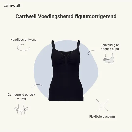 Carriwell Stillunterhemd - Gr. S - Schwarz