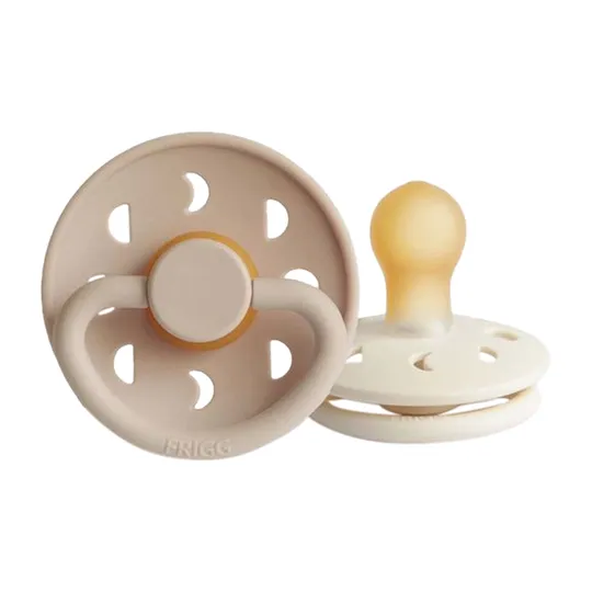 FRIGG Moon Schnuller Cream / Croissant 0-6 Monate 2 Stück
