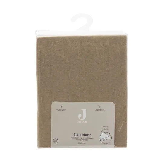 Jollein Spannbettlaken - 70/75x140/150 cm - Jersey - Hazel