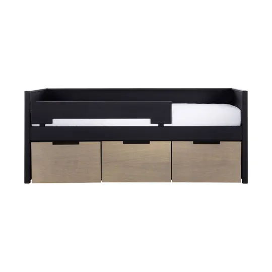 Europe Baby Ralph Sofabett 90 x 200 inkl. Schubladen Schwarz / Accent Holzlook