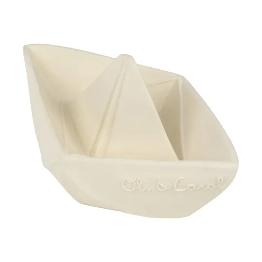 Oli & Carol Bade- und Beißspielzeug Origami Boot - White