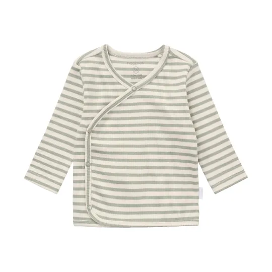 Noppies Langarm Wickelshirt Stripe – Größe 62 – Iceberg Green