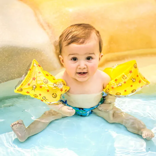 Swim Essentials Exclusive Zwembandjes Yellow Circus (0-2 jaar)