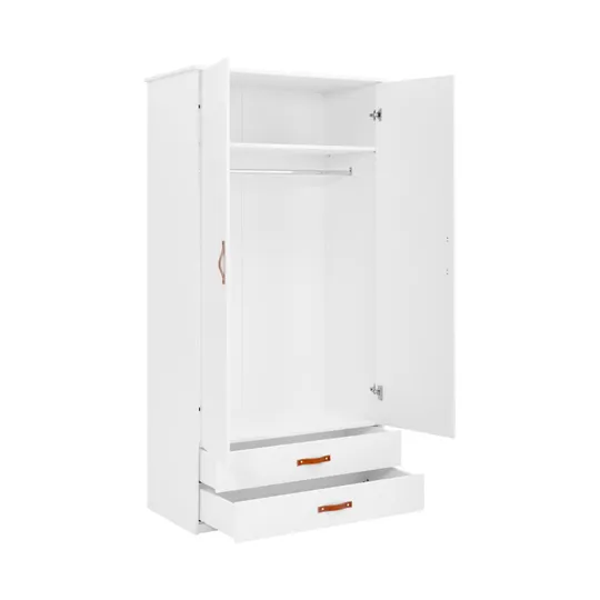 Cool Kids Kleiderschrank, Weiß, 2 Türen