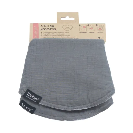 KipKep Kisses4You 3-in-1 Lätzchen XL – Grey