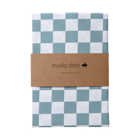 Studio Ditte Blöcke Spannbettlaken - 70 x 150 cm - Steinblau