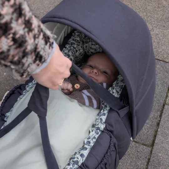 Sebra Hood For 3-In-1 Baby Nest, Blue Olive