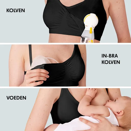 Medela 3-in-1-Still- und Abpump-BH – Gr. XL - Schwarz