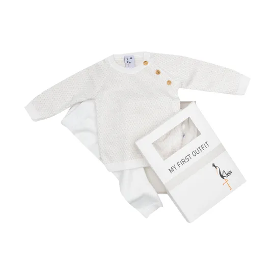 Klein Baby Anzug – Gestrickt - Gr. 50 – Natural White