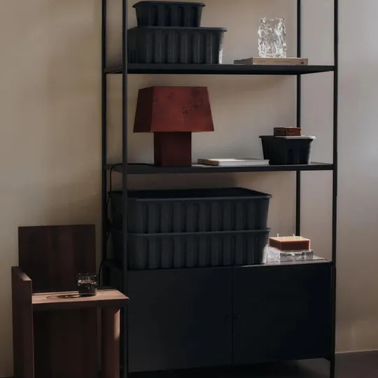Ferm Living Aufbewahrungsboxen - Paper Pulp Box - Small - 2er - Set - Charcoal