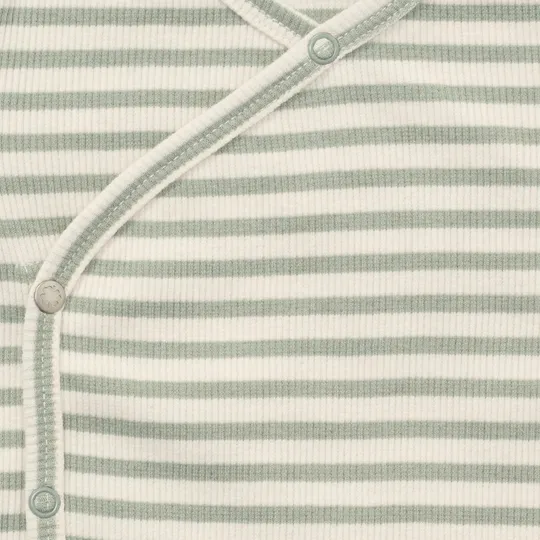 Noppies Langarm Wickelshirt Stripe – Größe 56 – Iceberg Green