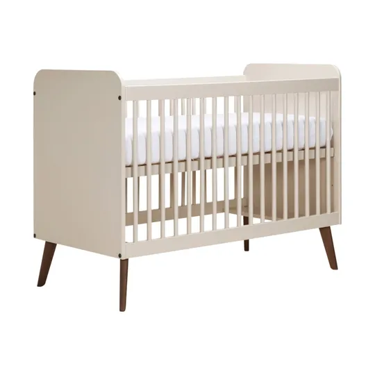 Europe Baby Olivia Babyzimmer Oatmeal / Walnuss Retro | Kinderbett 60 x 120 cm + Kommode