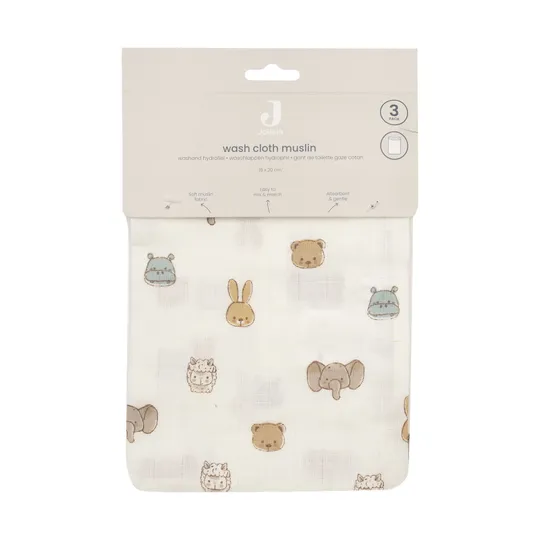 Jollein Jollies Hydrophile Waschlappen - 3er-Pack