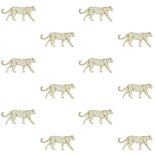 Estahome Panther Tapete - 0,53 x 10,05 m - Weiß / Gold