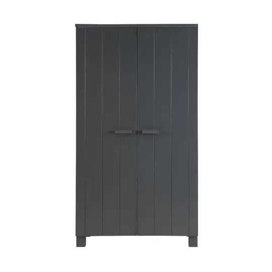 Woood Dennis Kleiderschrank Steel Grey 2-türig