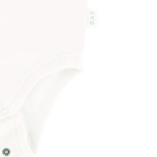 DAY Babybody Mitwachsend Kurzarm - Off White - Gr. 50/56