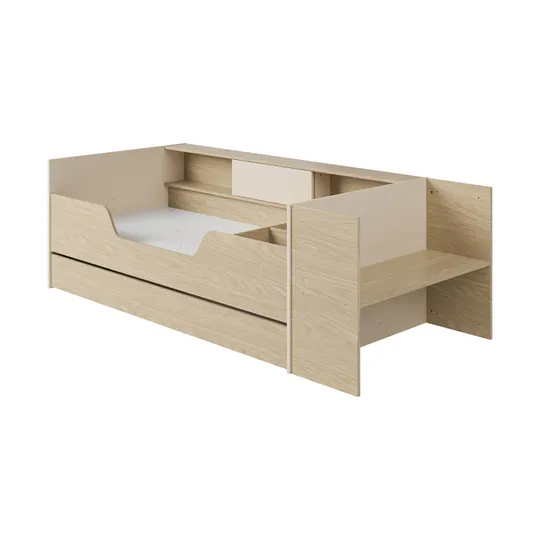 Gami BAYA Bett mit Schreibtisch – 90 x 200 cm – Natur