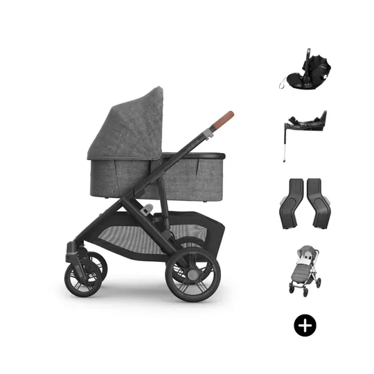 UPPAbaby VISTA V3 Kinderwagen 4-in-1 | Britax Römer Baby-Safe Pro Autositz | Britax Römer Vario Base 5Z