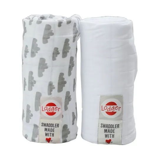 Lodger Swaddler Hydrophiles Tuch Cotton Reluxury Grey / White