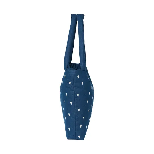 Studio Noos Denim White Hearts Mom Bag - Dark Blue