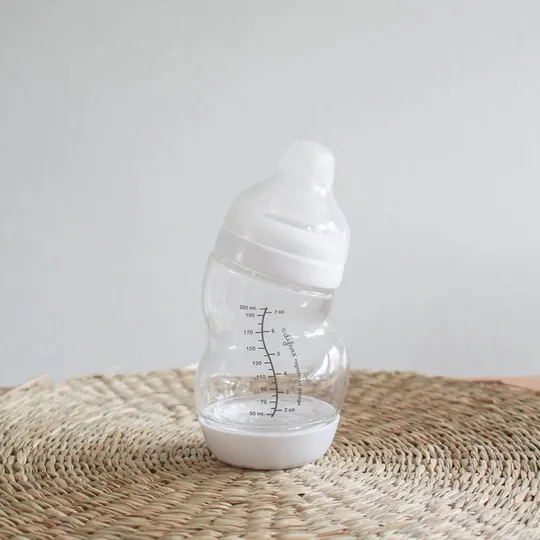 Difrax S-Flasche Breit 200 ml Glas - Weiß