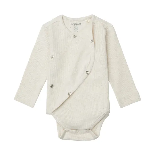 Noppies Nino Wickelbody - Ripp - Oatmeal - Gr. 62