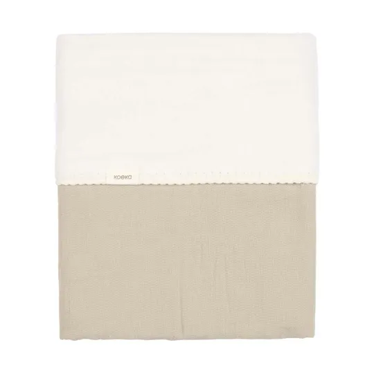 Koeka Bettdecke - Faro - 100 x 150 cm - Baumwolle Fleece Waffel - Sage
