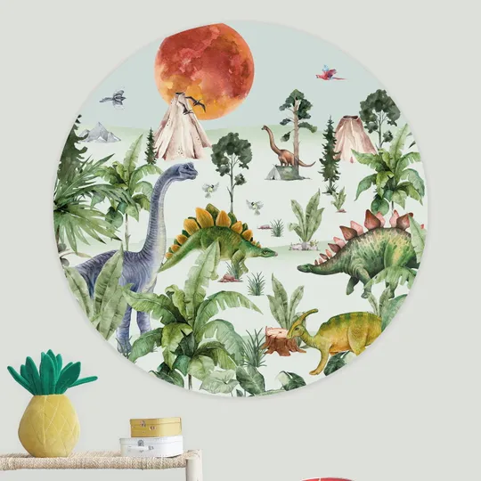 Creative Lab Amsterdam Dino By Moonlight Tapete Rund 120 cm