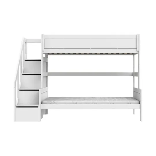 LIFETIME Kidsrooms Family Etagenbett mit Treppenschrank – Premium – 90/140 x 200 cm - White