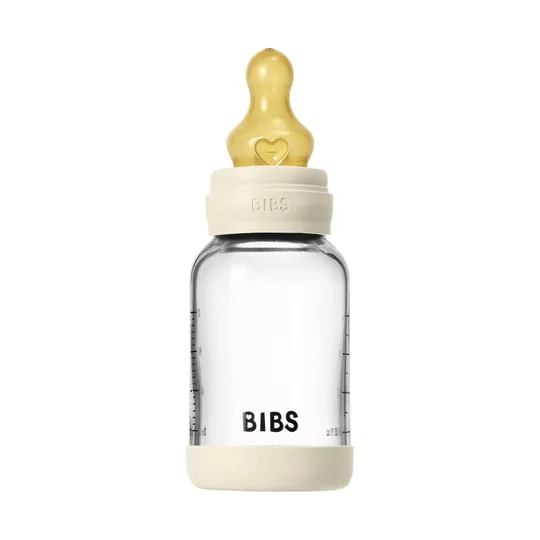 BIBS Flasche - Slow Flow - 120 ml - Glas/Latex - Ivory