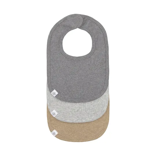 Lässig Lätzchen Dark Grey / Light Grey / Nature Melange 3 Stück