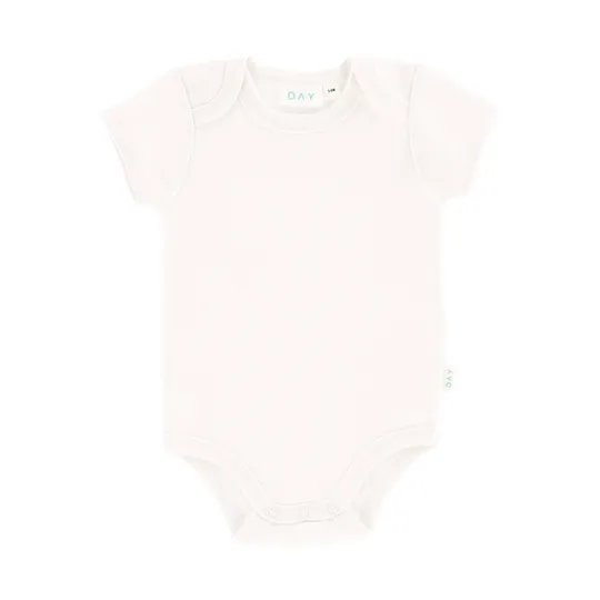 DAY Babybody Kurzarm - Off White - Gr. 62/68