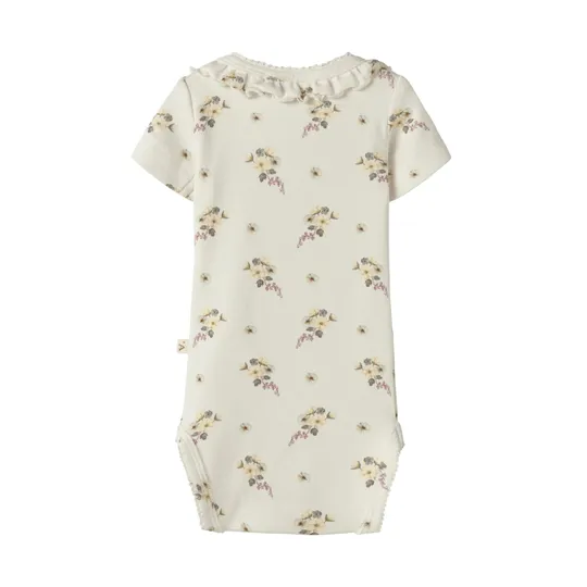 Lil’ Atelier Flower Babybody - Größe 74 - Coconut Milk