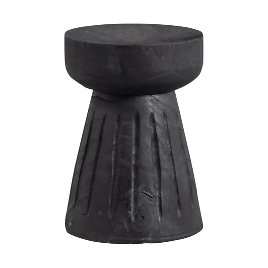 Woood Borre Hocker - Holz - Schwarz