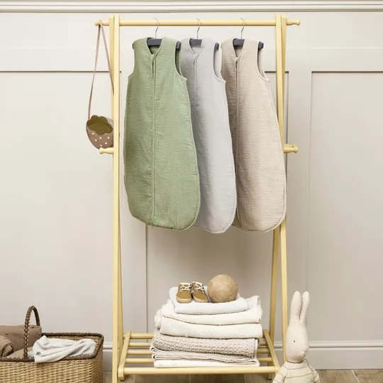 Meyco Uni Baby Schlafsack gefüttert - vorgewaschenes Hydrophil - Olivgrün - 90 cm